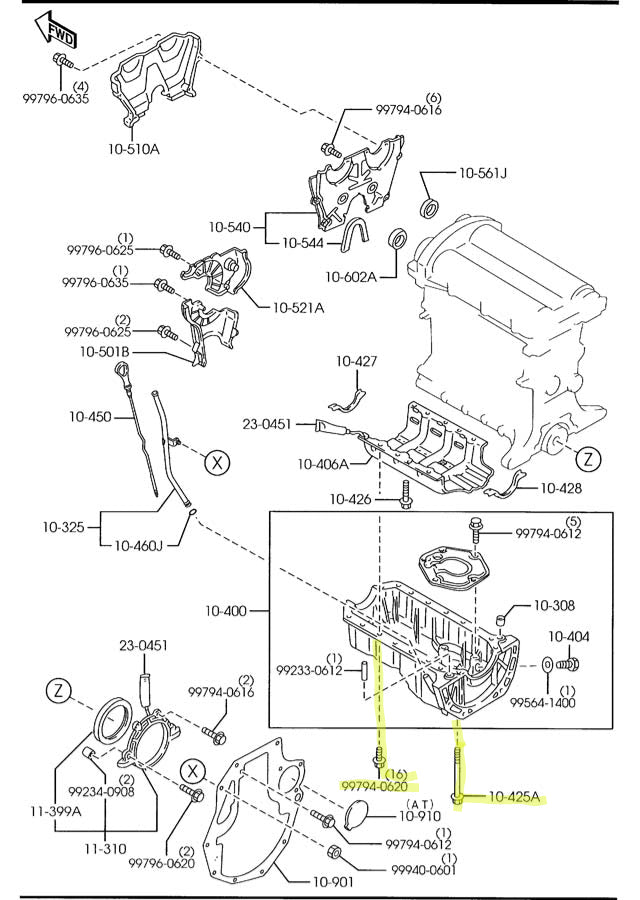 Oil Pan Bolts Factory New 19902005 NA and NB Mazda Miata Mikes Miata