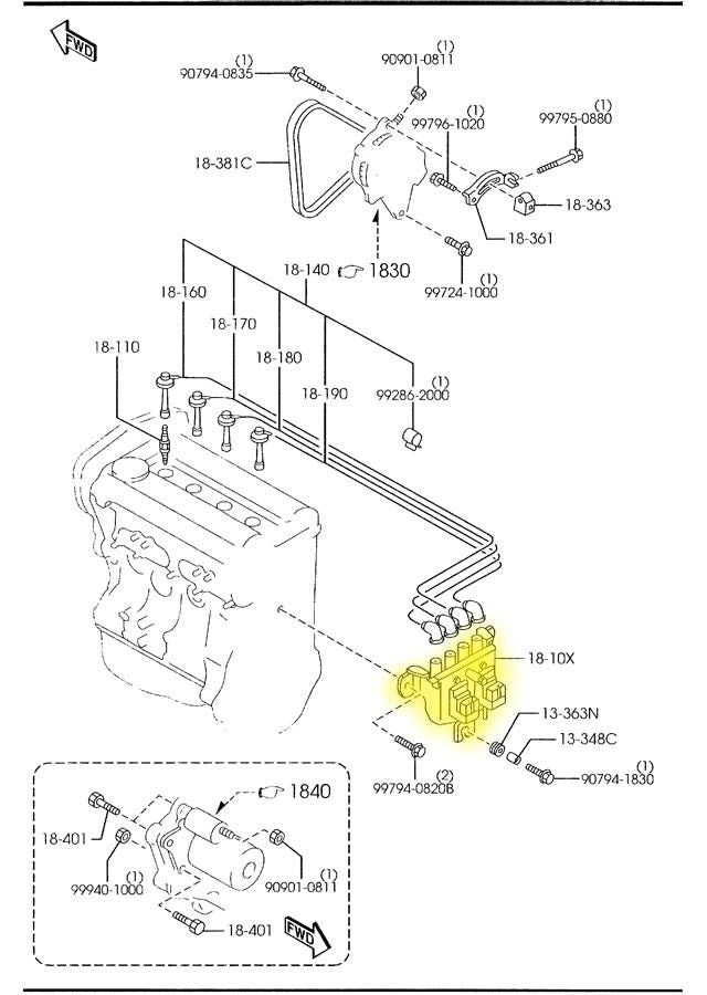 Coil Pack 1.8 Liter Engine OB2 Factory New 19992000 NB Mazda Miata