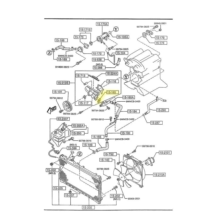 Water Pump Inlet Gasket Factory New 19902005 NA and NB Mazda Miata