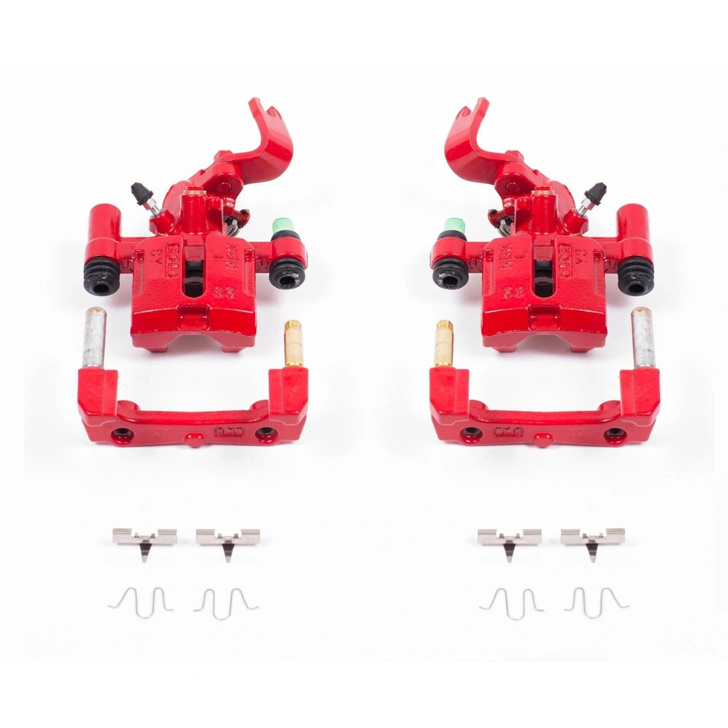Brake Calipers Rear Pair Red Powder Coated PowerStop Aftermarket New 1994-2002 NA and NB Mazda Miata