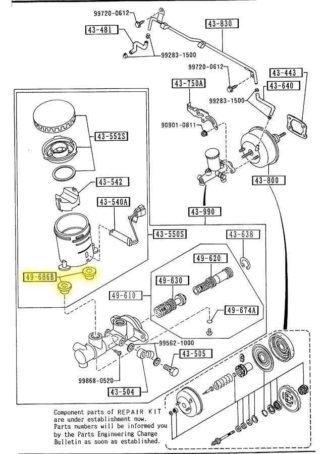 Brake Master Cylinder Reservoir Grommets Factory New 1990-1997 NA Mazda Miata