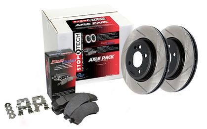 Brake Rotors and Pads Front Set Slotted Stoptech Street Touring Aftermarket New 1990-1993 NA Mazda Miata