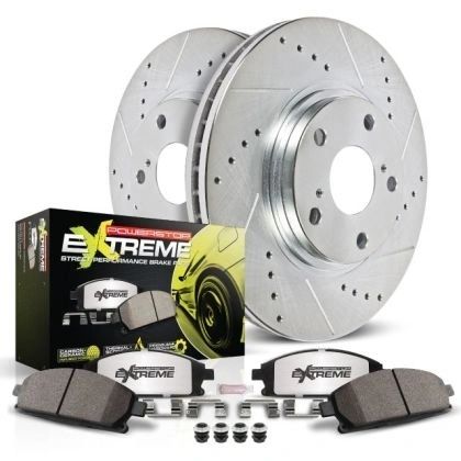Brake Rotors and Pads Front Set PowerStop Extreme Street Performance Aftermarket New 1994-2002 NA and NB Mazda Miata
