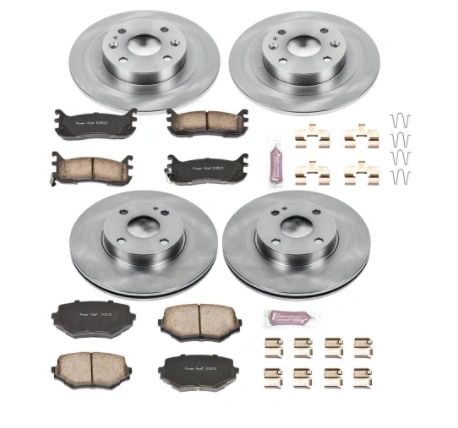 Brake Rotors and Pads Complete Set PowerStop OE Replacement Aftermarket New 1994-2002 NA and NB Mazda Miata