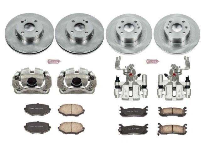 Brake Rotors, Calipers, and Pads Complete Set PowerStop OE Replacement Aftermarket New 1994-2002 NA and NB Mazda Miata