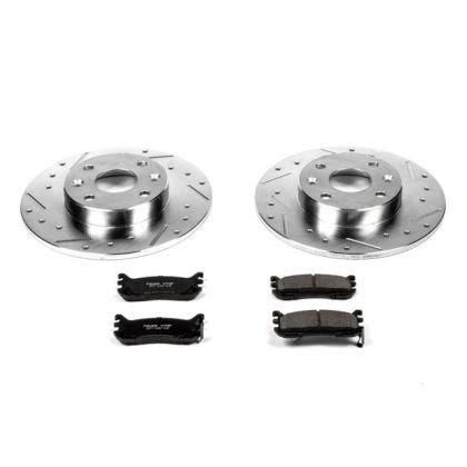 Brake Rotors and Pads Rear Set PowerStop Evolution Sport Aftermarket New 1994-2002 NA and NB Mazda Miata