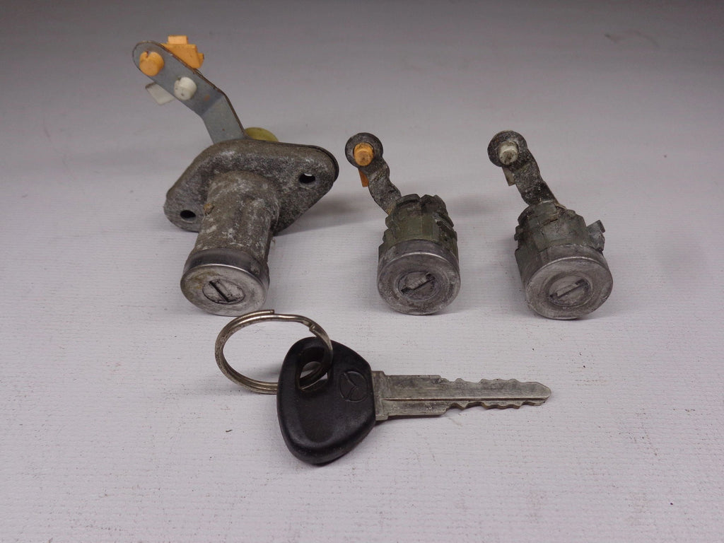 Exterior Door Lock Cylinders Pair and Trunk Lock with Matching Key Factory Used 1999-2005 NB Mazda Miata