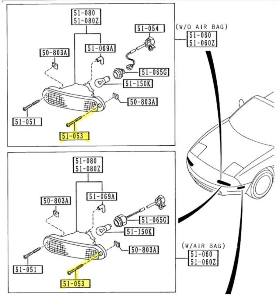 マルナページ Turn Signal Light Screw Factory Used 1990-1997 NA Mazda Miata