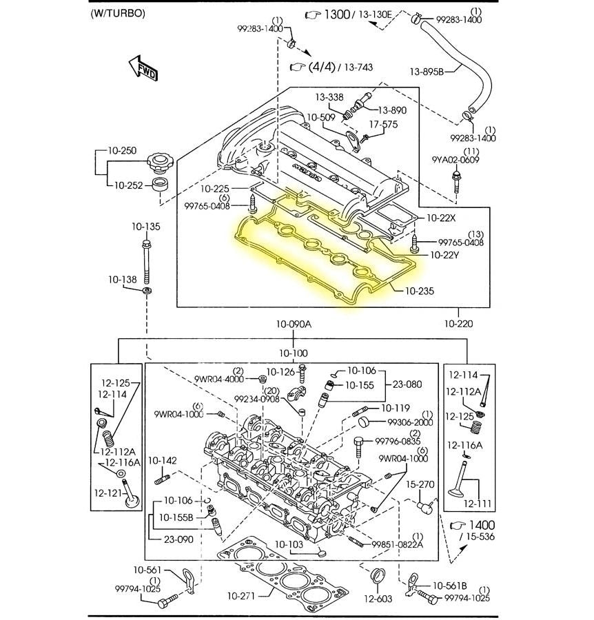 Valve Cover Gasket 1.8 Liter Engine Factory New 2001-2005 NB Mazda Miata