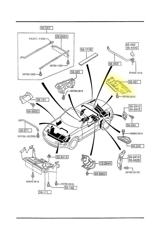 Heat Shield Muffler Area Factory New 1990-1997 NA Mazda Miata