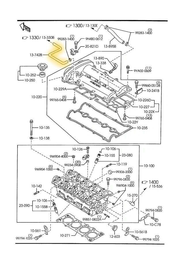 Engine Positive Crankcase Ventilation Hose Factory New 1999-2000 NB Mazda Miata