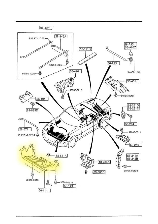 Splash Shield Engine Under Tray Factory Used 1990-2005 NA and NB Mazda Miata