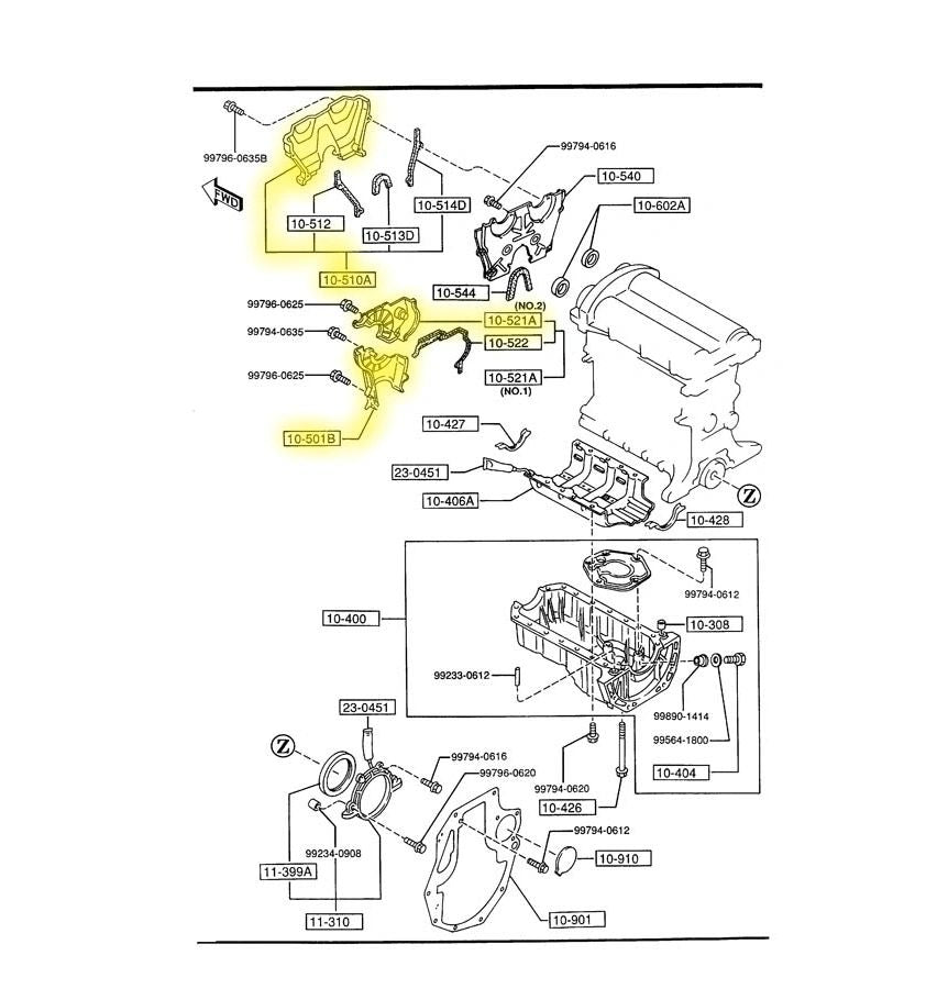 Engine Timing Covers Factory New 1990-2005 NA and NB Mazda Miata