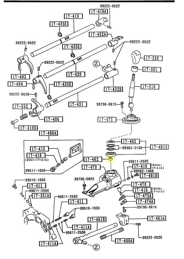 Bushing Shifter End Pivot 5 Speed Transmission Factory New 1990-2005 NA and NB Mazda Miata