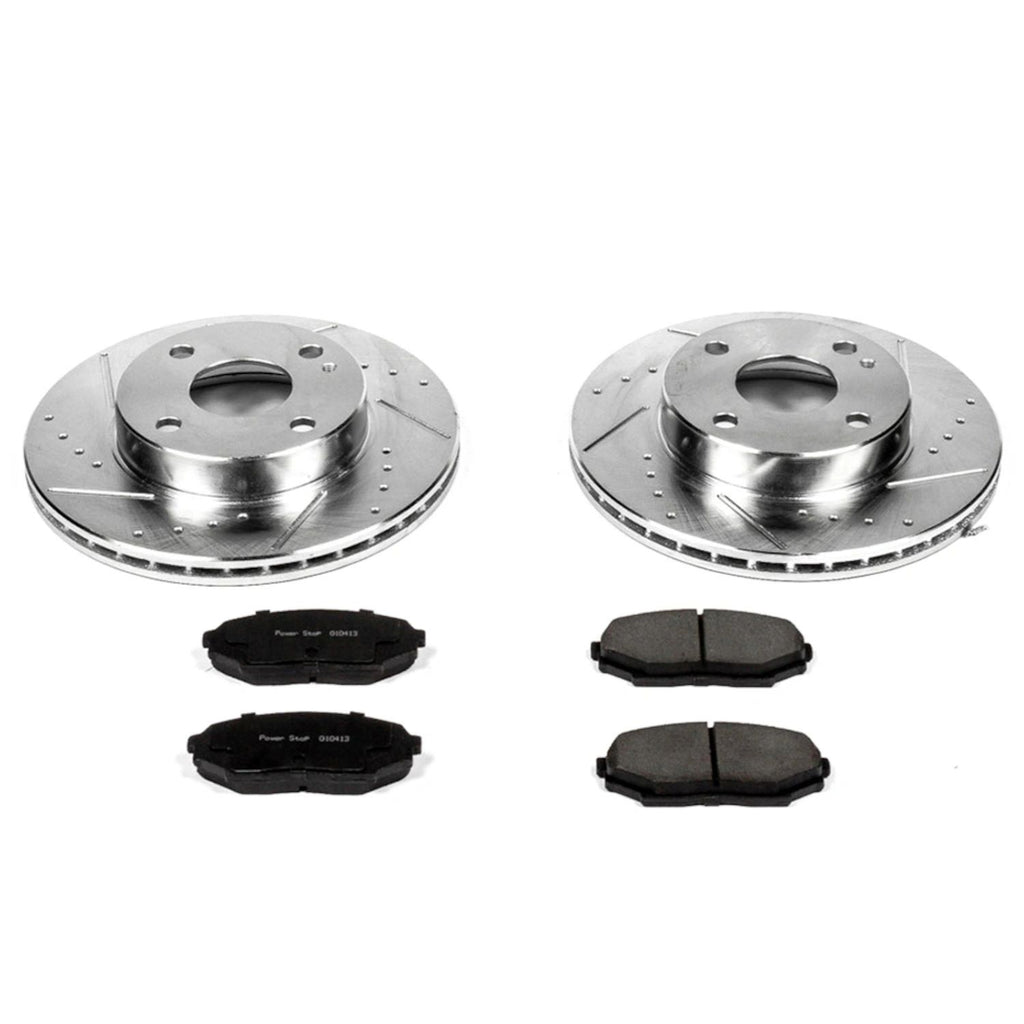 Brake Rotors and Pads Front Set PowerStop Evolution Sport Aftermarket New 1990-1993 NA Mazda Miata