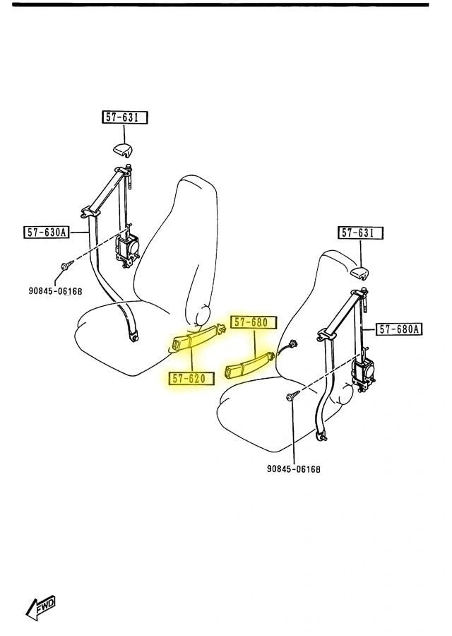 Seat Belt Receptacle Buckle Factory New 1990-1993 NA Mazda Miata