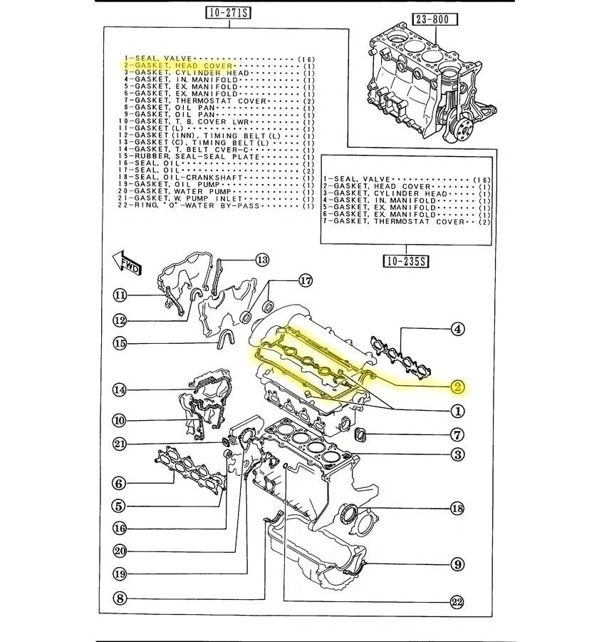 Valve Cover Gasket 1.6 Liter Engine Factory New 1990-1993 NA Mazda Miata