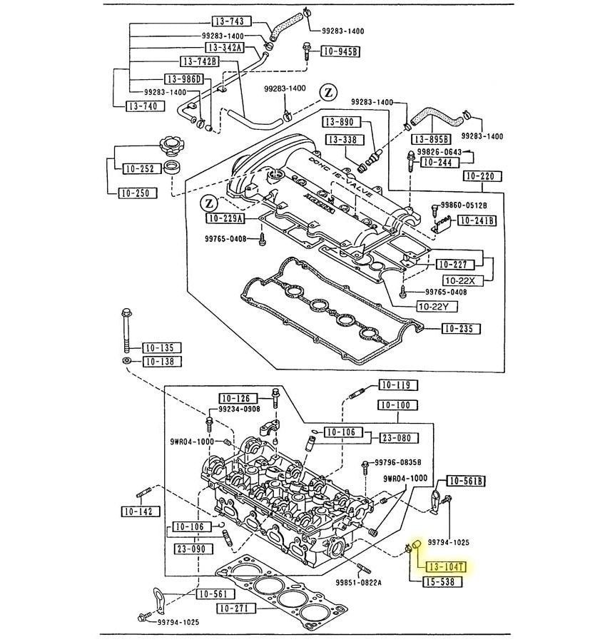 Coolant Water Sealing Plug Cap Factory New 1990-1993 NA Mazda Miata