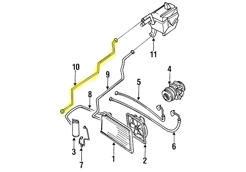 Air Conditioning High Pressure Line Factory Used 1994-1997 NA Mazda Miata