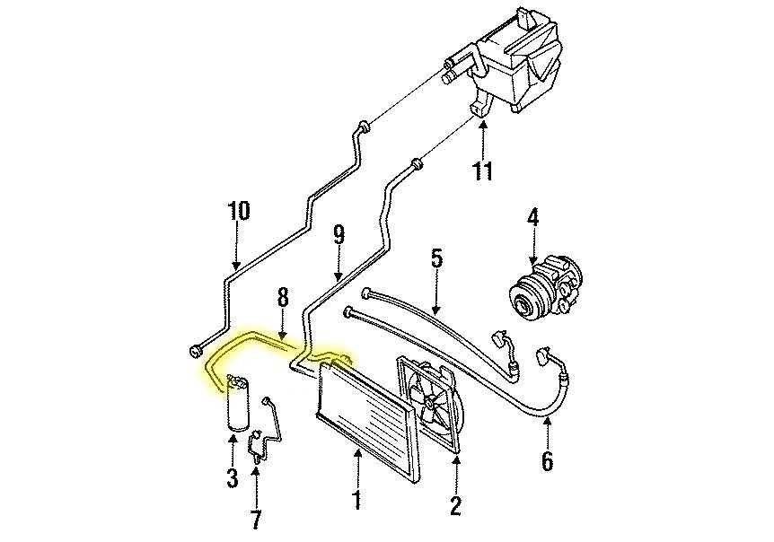 Air Conditioning Low Pressure Line to Condenser Factory Used 1990-1993 NA Mazda Miata