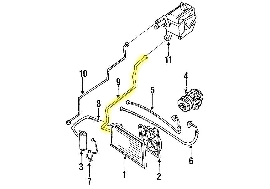 Air Conditioning Low Pressure Line Factory Used 1994-1997 NA Mazda Miata