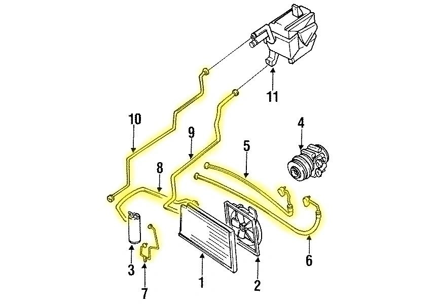 Air Conditioning Lines and Hoses Kit Factory Used 1990-1993 NA Mazda Miata