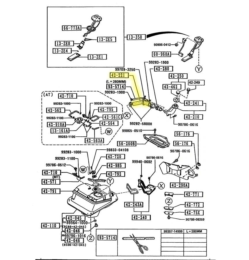 Fuel Tank Filler Pipe Hose Factory New 1990-1997 NA Mazda Miata