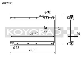 Radiator Koyo Aluminum Aftermarket New 1990-1997 NA Mazda Miata