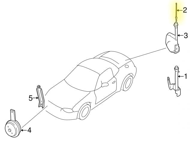 Antenna Mast Radio Power Factory New 1999-2005 NB Mazda Miata