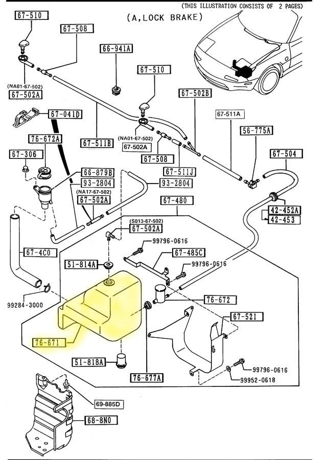 Windshield Washer Bottle Factory New 1990-1997 NA Mazda Miata