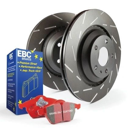 Brake Rotors and Pads Front Set EBC Slotted and Redstuff Aftermarket New 1990-1993 NA Mazda Miata