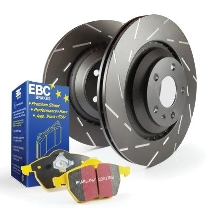 Brake Rotors and Pads Front Set EBC Slotted and Yellowstuff Aftermarket New 1990-1993 NA Mazda Miata