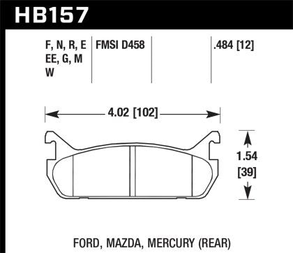 Brake Pads Rear Hawk DTC-30 Aftermarket New 1990-1993 NA Mazda Miata