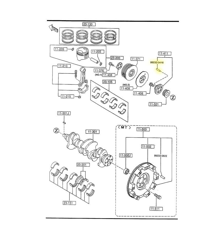 Crankshaft Woodruff Key Factory New 1991-2005 NA and NB Mazda Miata