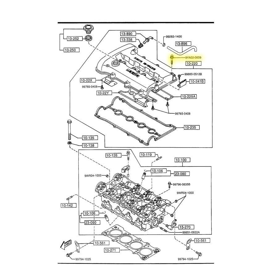 Valve Cover Bolts Factory New 1990-2005 NA and NB Mazda Miata