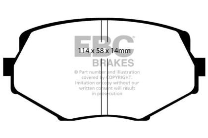 Brake Rotors and Pads Front Set EBC Slotted and Yellowstuff Aftermarket New 1994-2002 NA and NB Mazda Miata