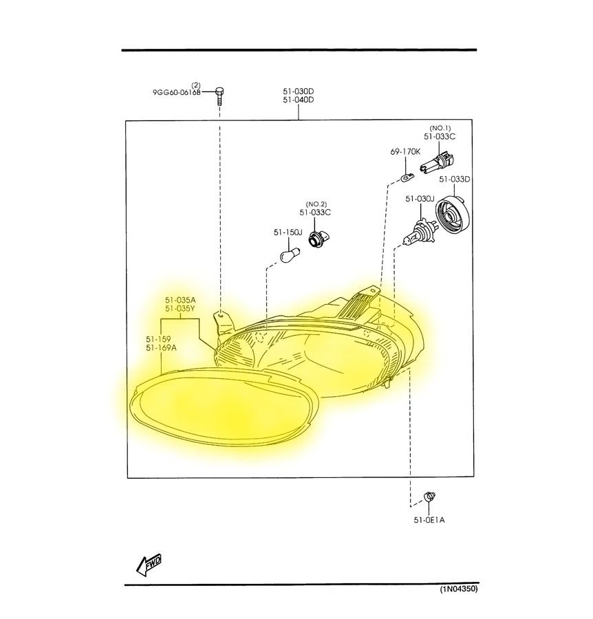 Headlight Assemblies Factory New 1999-2000 NB Mazda Miata