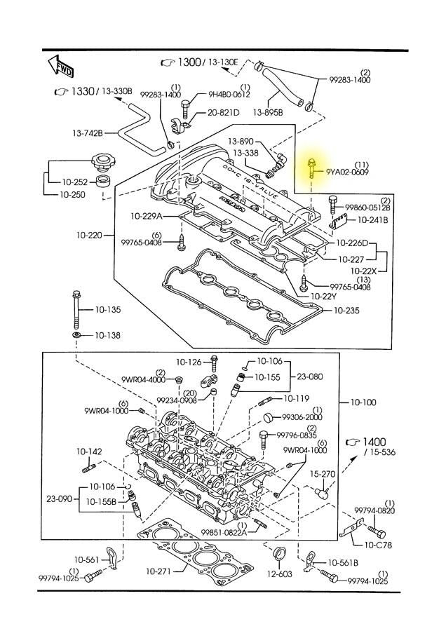 Valve Cover Bolts Factory New 1990-2005 NA and NB Mazda Miata