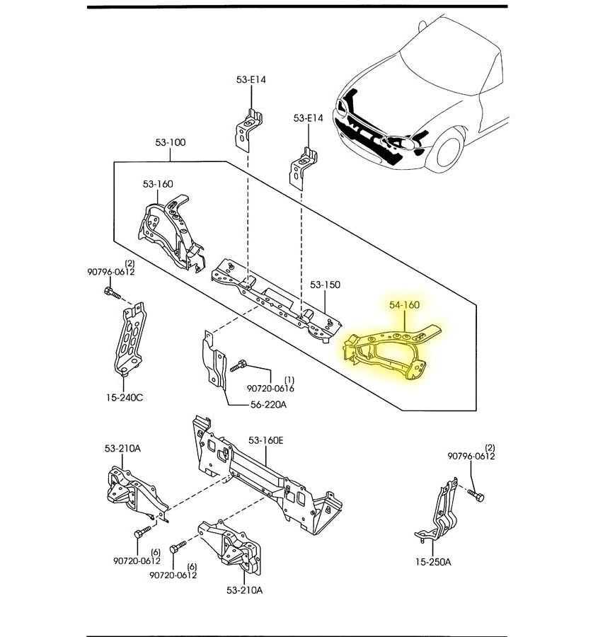 Headlight Metal Frames Factory New 1999-2005 Mazda Miata