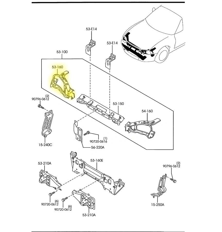 Headlight Metal Frames Factory New 1999-2005 Mazda Miata