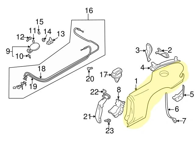 Quarter Panel Driver Side Factory New 1999-2005 Mazda Miata