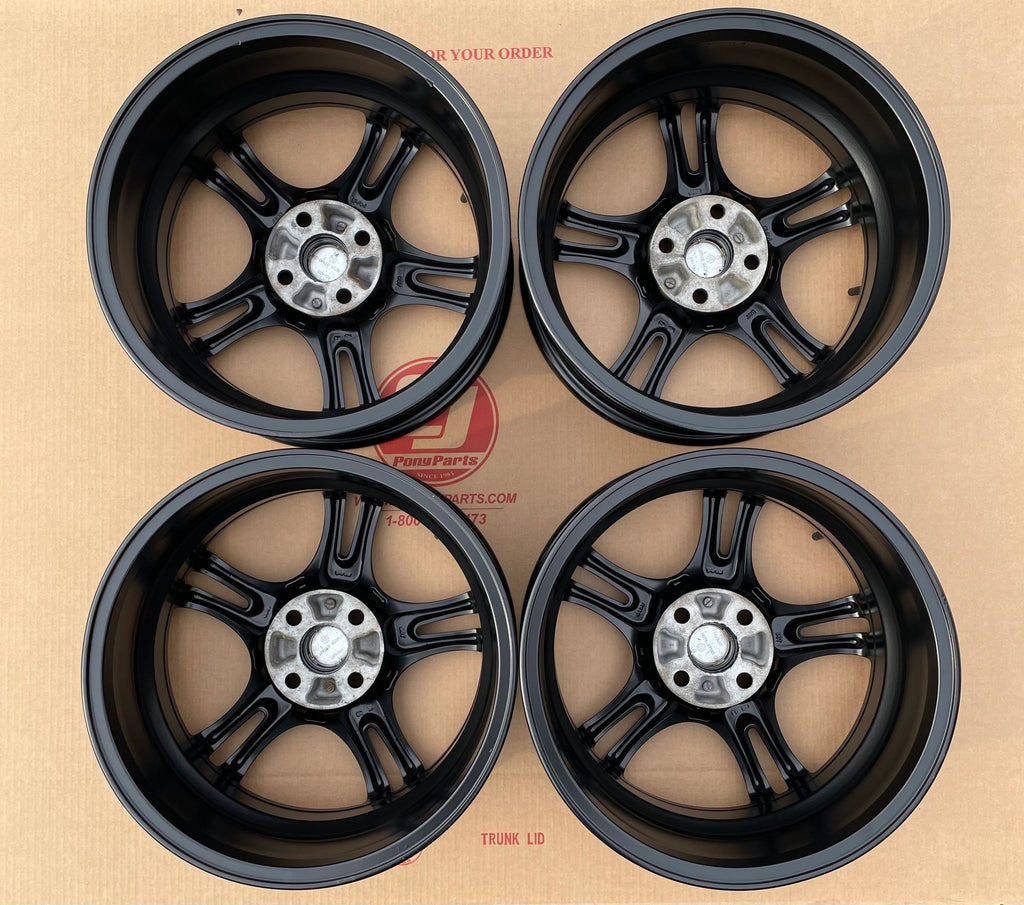 Wheel Set 16X6.5 5 Split Spoke Matte Black Alloy Factory Refurbished for 1990-2005 NA and NB Mazda Miata