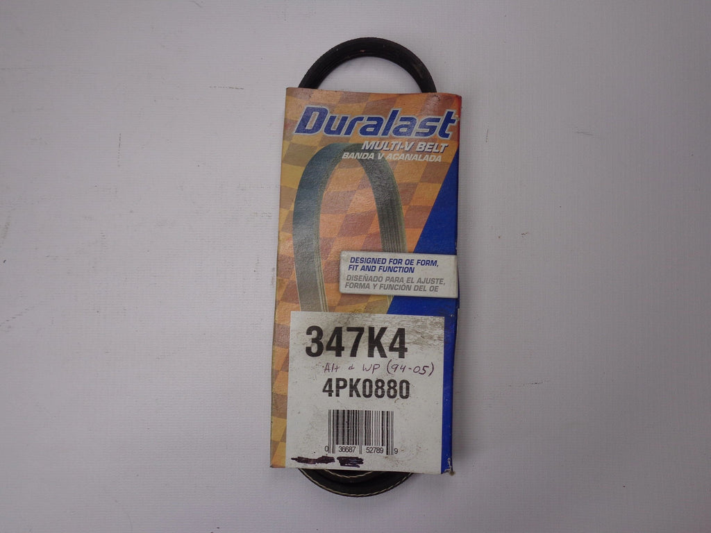 Serpentine Belt Alternator and Water Pump Duralast Aftermarket New 1994-2005 NA and NB Mazda Miata