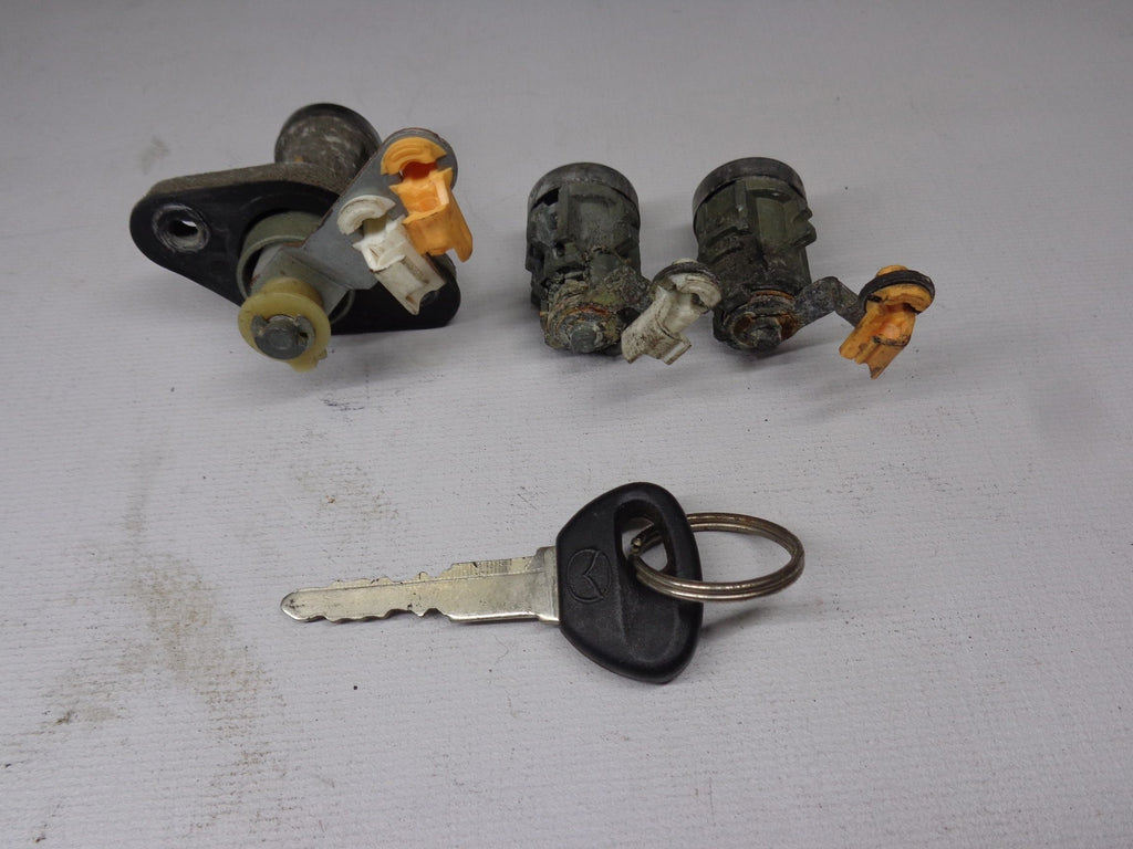 Exterior Door Lock Cylinders Pair and Trunk Lock with Matching Key Factory Used 1999-2005 NB Mazda Miata