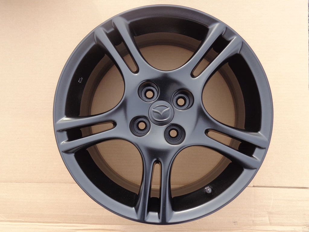 Wheel Set 16X6.5 5 Split Spoke Matte Black Alloy Factory Refurbished for 1990-2005 NA and NB Mazda Miata