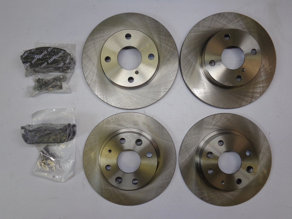 Brake Rotors and Pads Complete Set Stoptech Posiquiet Aftermarket New 1990-1993 NA Mazda Miata