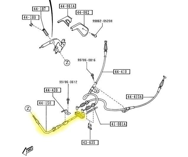 Emergency Brake Cables Factory Used 1990-1993 NA Mazda Miata